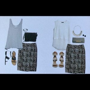 Kristina Leopard Print Pencil Skirt